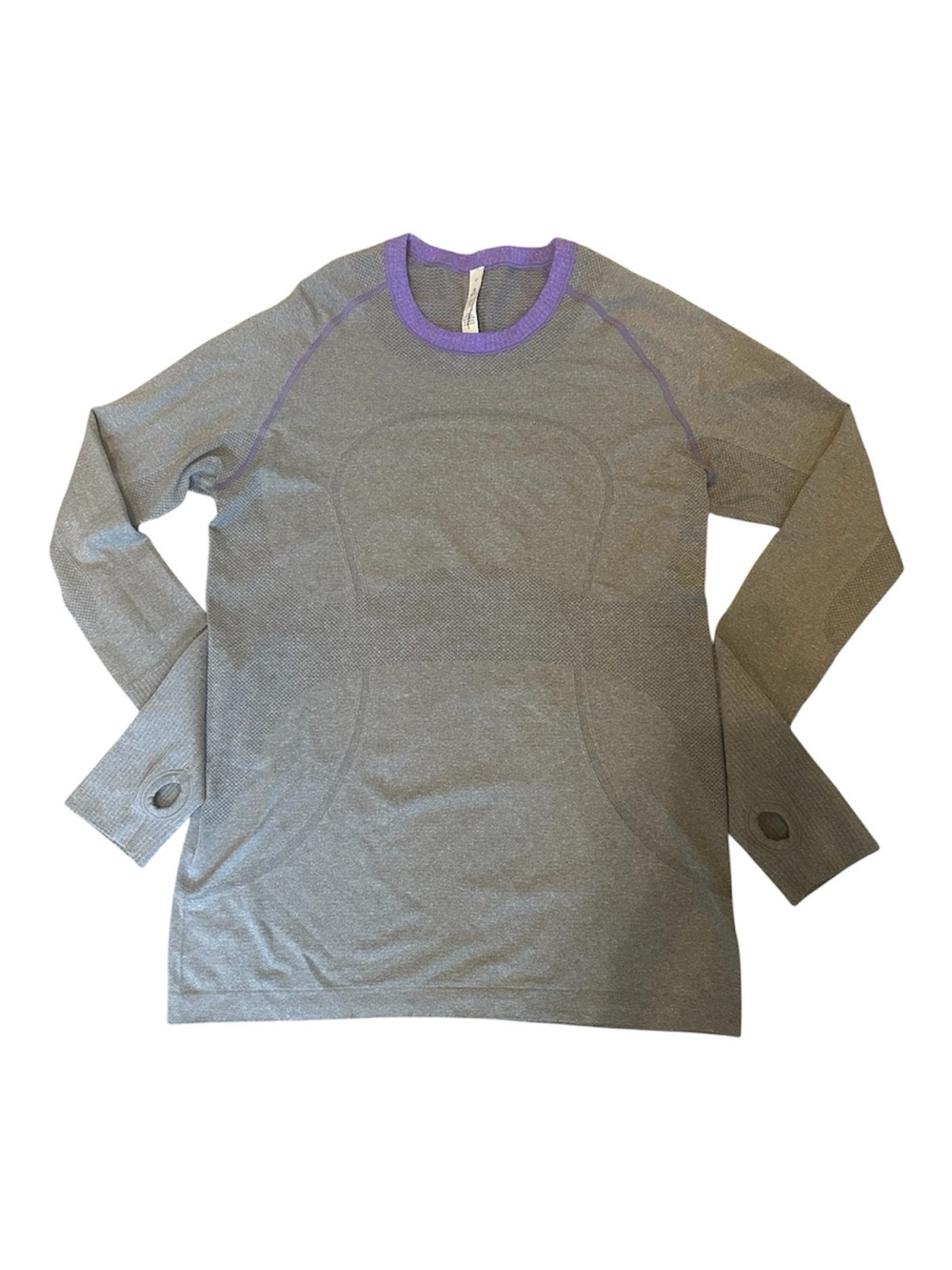 Lululemon Swiftly Tech Long-Sleeve Shirt Grey and Purple Lightweight size 12